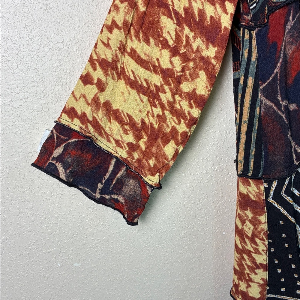 JOHN MARK Size Large Artsy Patchwork Exposed Seam… - image 3